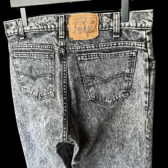 Vintage Levis Jeans Mens 34x34 (Fits 32x27) Gray Acid Wash 505 80s - Picture 6 of 12
